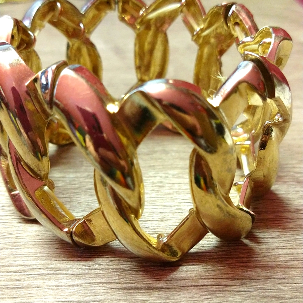 Goldtone Intertwined Slip On Bracelet